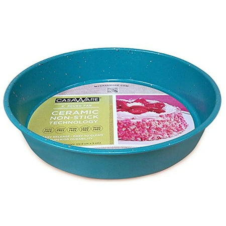 - casaWare Ceramic Coated NonStick 9-Inch Round Pan, Blue Granite
