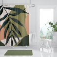 thumbnail image 4 of Tropical Shower Curtain Abstract Botanical Plant Palm Leaf Shower Curtains Waterproof Polyester Fabric Shower Curtain Set with 12 Hooks Bathroom Decor 72x72 Inches, 4 of 6