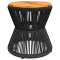 thumbnail image 4 of vidaXL Coffee Table with Wire Base Black Ø 17.7"x17.3" Solid Wood Acacia, 4 of 6