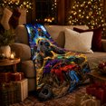 thumbnail image 3 of Printed Flannel Throw Blanket with Shark-Mouth Monster Truck Rally and Stadium Lights, 3 of 9