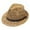 Khaki, variant on Adult Unisex Summer Fashion Sunscreen Straw Beach Casual Cowboy Hat, White