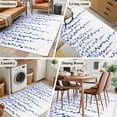 thumbnail image 5 of Area Rug for Living Room, Navy Blue Polka Dots Non-Slip Indoor Large Carpet for Bedroom/Dining Room, Vintage Abstract Art Watercolor Washable Low-Profile Rectangle Floor Mat Runner Rugs - 3 x 5 Ft, 5 of 8