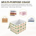 thumbnail image 6 of Yayeee Collapsible Cube Storage Bin with Lid Fabric Closet Decorative Basket with Handles, Green Symmetrical Stars, 6 of 7
