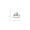 thumbnail image 3 of 14K White Gold Ring Band 7 mm Claddagh Mounting, Size 9, 3 of 5