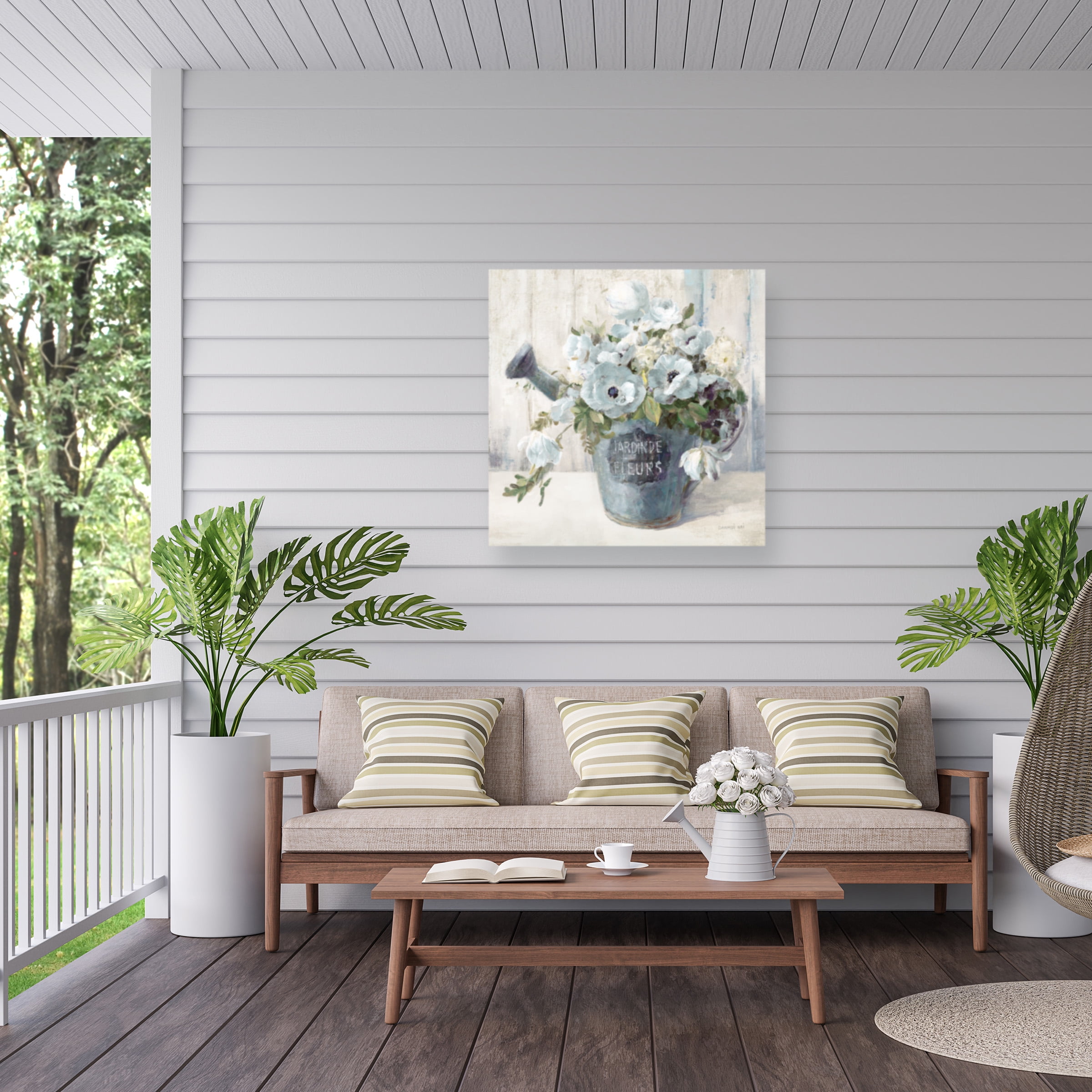 Danhui Nai 'Garden Blooms II Blue Crop' Outdoor Canvas 14x16