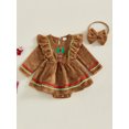 thumbnail image 5 of My First Christmas Baby Girl Outfit Gingerbread Romper Ruffle Dress Long Sleeve Jumpsuit0 3 6 12 18  Months Cute Christmas Clothes, 5 of 9