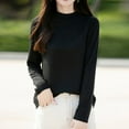 thumbnail image 4 of NuoCaiYun Women Oversized Knit Base Layer, Women'S Casual Semi High Neck Solid Color Loose Base Knitted Sweater, 4 of 6