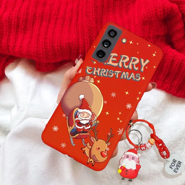 Christmas 3D Reindeer Santa Claus Tree Hat Case For iPhone X XR For iPhone XS Max Snowman 3D Key Chain Tpu Cover