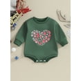 thumbnail image 2 of Wassery Newborn Baby Boys Girls Christmas Romper Outfit Newborn Long Sleeve Heart Print Hoodie Bodysuits 6 9 12 18 Months Infant Boys Girls Christmas Clothes 0-18M, 2 of 9