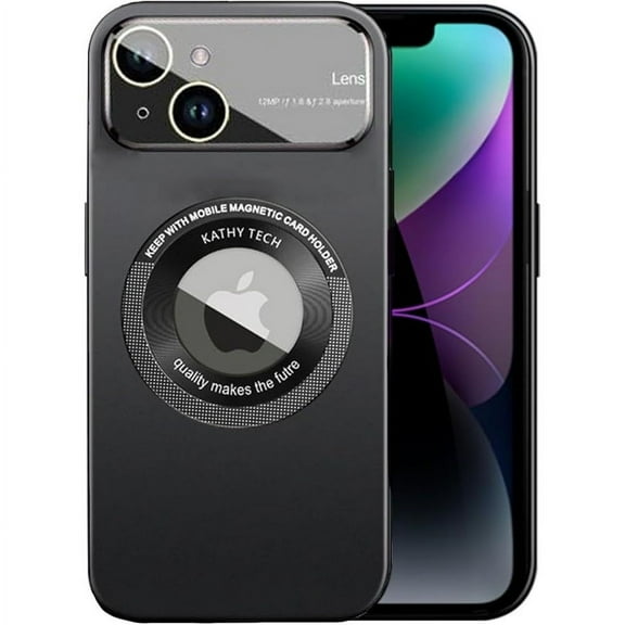 Designed for iPhone 15 Plus Case with Magnetic Stand [Compatible with MagSafe] Shockproof Slim Translucent Luxury PU Leather for iPhone 15 Plus Phone Case, Black