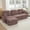 Rose Dust, variant on Mintazer 105" Chenille Cloud 3-Seater Modular Sectional Sofa with Movable Ottoman & Round Pillows, L-Shaped Ergonomic Sofa Couch for Living Room, Apartment, Cream