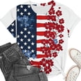 thumbnail image 4 of USA Shirt Women Oversize American Flag Shirts Patriotic T-Shirt America 250th Birthday Short Sleeve Tops, 4 of 5