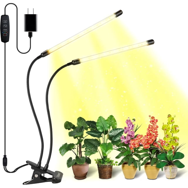 Grow Light Plant Light Indoor Plants Full Spectrum Clip Plant Growing Lamp Level Dimmable Auto On Off Timing Hrs ( )