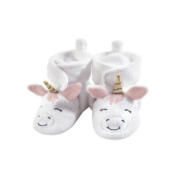 Hudson Baby Cozy Fleece Booties with NonSkid Bottom (Baby Boys or Baby Girls Unisex