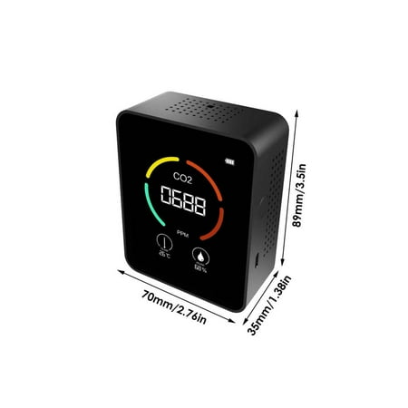 

Air Quality Monitor Home CO2 Monitor With Temp & Humidity Carbon Dioxide Sensor Smart Color Screen Display Alarm Function