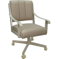 Leather Memphis Dining Caster Chair Swivel Tilt - Tan on Beige