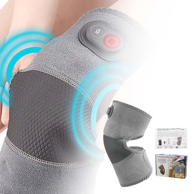 Hearth & Gear USB Charging Heating Knee Pads Vibration Massage Warmth Hot Compress Massage Knee Pads Heating Pad Peddle for Home Microwave Heating Pad for Exercise Desk Leg Pro Foot Exercise Pedal Tub