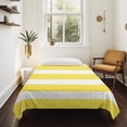 thumbnail image 4 of Yellow Striped Tapestry for Bedroom Wall Hanging Tapestry, Modern Simple Monochrome Geometric White Ceiling Backdrop Tapestries Poster Blanket Wall Decor for Teens Room Living Room Dorm 39" x 59", 4 of 8