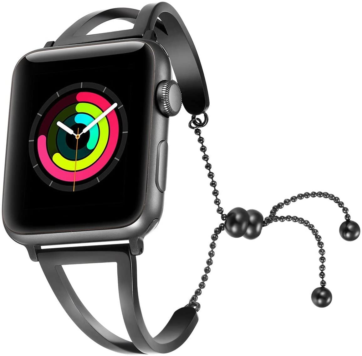 Luckybay - Compatible for Apple Watch Band 42mm 44mm , Dressy Fancy Jewelry Bangle Cuff for