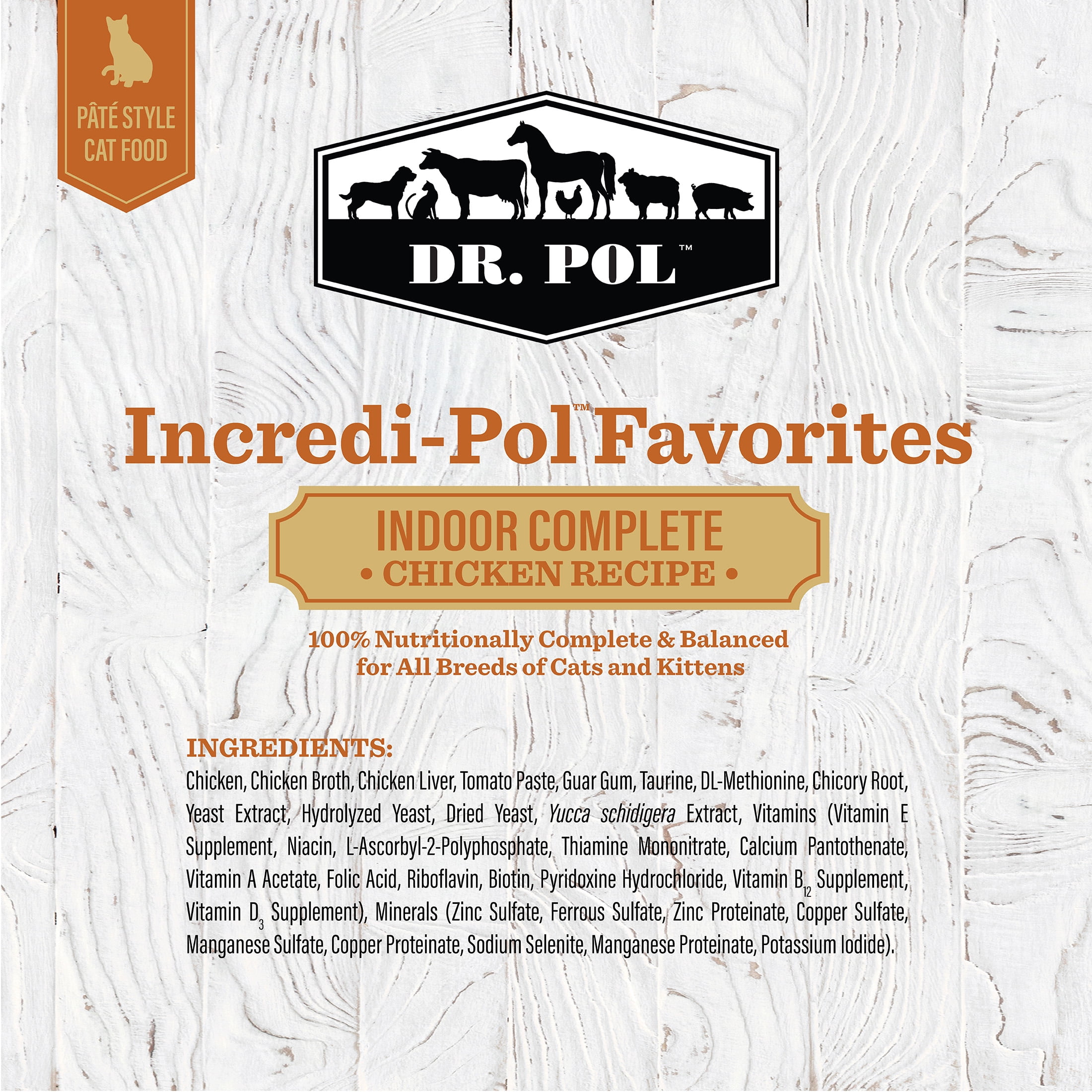 (12 pack) Dr. Pol Incredi-Pol Favorites Chicken Indoor Complete Canned Cat Food, 5.5oz.