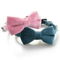thumbnail image 4 of Cat Soft Velvet With Bow Tie Bell Breakaway Boy Girl Basic Pure Colors Male Female, 4 of 9