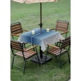 thumbnail image 4 of Outdoor Tablecloths with Umbrella Hole & Zipper, Navy Blue Grey Ombre 54x54 Inch Square Tablecloths, Farmhouse Gradient Minimalist Waterproof Table Cloth, Patio/Pool/Picnic Table Covers, 4 of 8