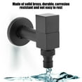 thumbnail image 2 of Grifo de Pared Sincero para Lavadora Cuadrado de Latón Negro Agua Fría Rosca G1/2, 2 of 10