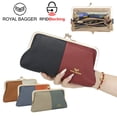 thumbnail image 2 of Royal Bagger RFID Blocking Genuine Leather Clutch Purse for Women, Elegant Evening Wallet with Kiss Lock, Phone Holder 2868, 2 of 7