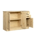 thumbnail image 5 of Oak Buffet Sideboard, Wood Storage Cabinet with 2 Doors, 1 Storage and 2 Drawers, Entryway Serving Storage Cabinet, 43.3 Inch Dining Room Console for Living Room Kitchen, 5 of 7