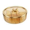 thumbnail image 3 of Nishiyuenyi Divided Serving Tray 360 degree Rotatable Appetizer Platter for Nuts Cookies Snack Gold, 3 of 9