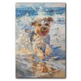 thumbnail image 3 of Funny Dog on Beach Canvas Wall Art, Tibetan Terrier Dog Picture Ocean Artwork for Bathroom Bedroom Living Room, Art Decor 8x12 Inches, 3 of 6