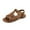 Brown, variant on Womens Sandals Fashion Casual Summer New Large Size Flat Buckle Hollow Open Toe Beach Sandals