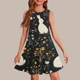 thumbnail image 2 of yuCgh Sleeveless Round Neck Easter Dress for Girls, Summer Casual Party Dress with Floral Print, Comfortable & Stylish Easter Dress,Black 110, 2 of 7