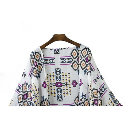 - Women Floral Open Cape Casual Coat Loose Blouse Kimono Jacket Cardigan Fashion