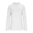 thumbnail image 5 of Womens Blouses Dressy Casual Mock Neck Long Sleeve Tops for Women Lightweight Solid Color Turtleneck Pullover Blouses Base Shirts, 5 of 10
