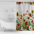 thumbnail image 4 of Spring Floral Shower Curtains for Bathroom Waterproof Fabric Bath Curtains Decor Bath Tub Curtain Summer Sunflower Botanical Decorative Shower Curtain Sets with 12 Hooks, 72x72 Inch, 4 of 6