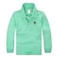 thumbnail image 2 of Kids Polo Shirts Size 10-12 Classic Collar with Buttons Uniform Shirts Long Sleeve Golf Polo Shirt Soft Breathable Activewear Tops Green 160, 2 of 5