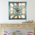 thumbnail image 3 of THE GEARS CLOCK Wall Clock with Real Moving Gears AM-LI_ 24 in Square Ocean-Blue, 3 of 10