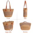 thumbnail image 2 of PULLIMORE Women's Straw Lace Beach Tote Bag, Large Summer Boho Woven Bags Shoulder Purse Handbags for Vacation, Khaki, 2 of 8