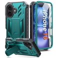 thumbnail image 1 of Funda de teléfono FNTCASE para iPhone 16 con soporte verde de 6.1 pulgadas, 1 of 8