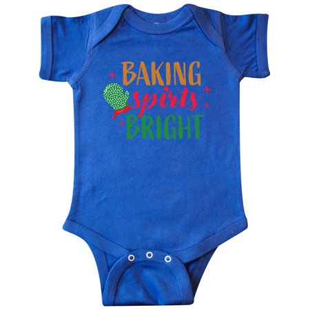 

Inktastic Christmas Baking Spirits Bright with Green Oven Mit Gift Baby Boy or Baby Girl Bodysuit