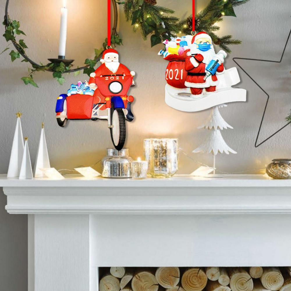 Christmas Tree Ornaments, 6 Pack Xmas Resin Hanging Ornaments Holiday Party Decor Festive Season Pendant - Santa Ornaments for Christmas Tree Decorations