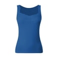 thumbnail image 4 of YWMJI Lace Camisole for Women Slim Fit V Neck Double Lined Wide Strap Crop Tank Tops Soft Ribbed Sleeveless Going Out Flattering Layering Cami Lightweight Lace Trim Basic Undershirt Blue S, 4 of 4