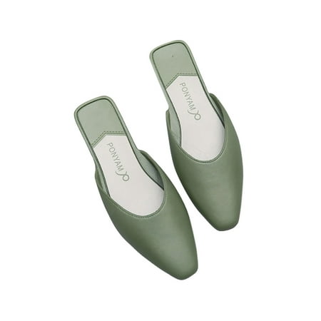 

Fangasis Women s Pointed Toe Mules Slip-on Shoes Flats Loafers Wallking Slippers