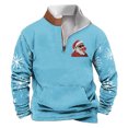 thumbnail image 1 of Sudadera sin capucha para hombre, de invierno, con cuello alto, cremallera, estampado navideño, jersey de manga larga, sudadera con capucha, blusa de poliéster para hombre, 1 of 2