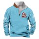 thumbnail image 1 of Sudadera sin capucha para hombre, de invierno, con cuello alto, cremallera, estampado navideño, jersey de manga larga, sudadera con capucha, blusa de poliéster para hombre, 1 of 2