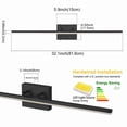 thumbnail image 6 of Deyidn 32-Inch Modern Black LED Vanity Light, Dimmable Wall Sconce with 5 Color Temperatures & 180° Adjustable Head, Waterproof for Bathroom Bedroom, 6 of 11