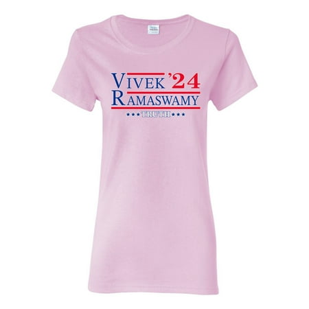 Wild Bobby Vivek Ramaswamy 2024 Truth Campaign Red White and Blue Political Women Graphic Tee  Light Pink  3X-Large