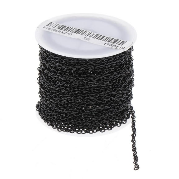 10 Yards / Roll Chain Curb Chain Snake Chain Jewelry Wire for DIY Necklaces, Bracelets Black