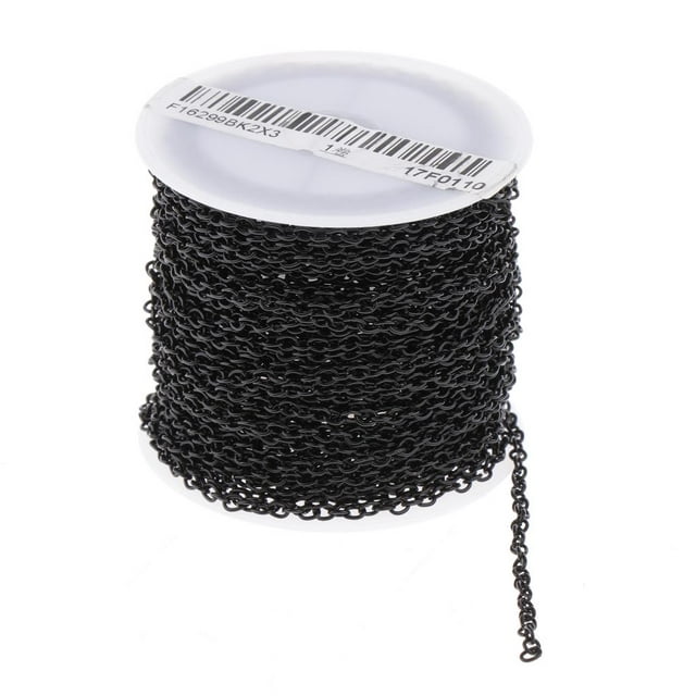 Rongfmy Chaîne d'Extension de 10 Yards / Rouleau Maillons de Queue Collier de Bijoux - Noir